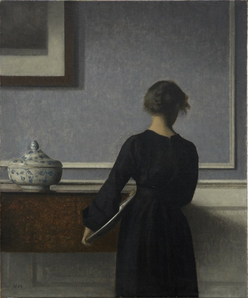 Vilhelm Hammershøi. Interior, Young Woman Seen from behind, ca. 1904