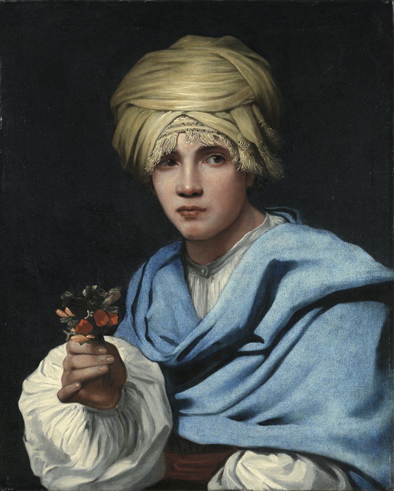 Boy in a Turban holding a Nosegay. Muchacho con turbante y un ramillete de flores, c. 1658 Boy in a Turban holding a Nosegay. Muchacho con turbante y un ramillete de flores, c. 1658