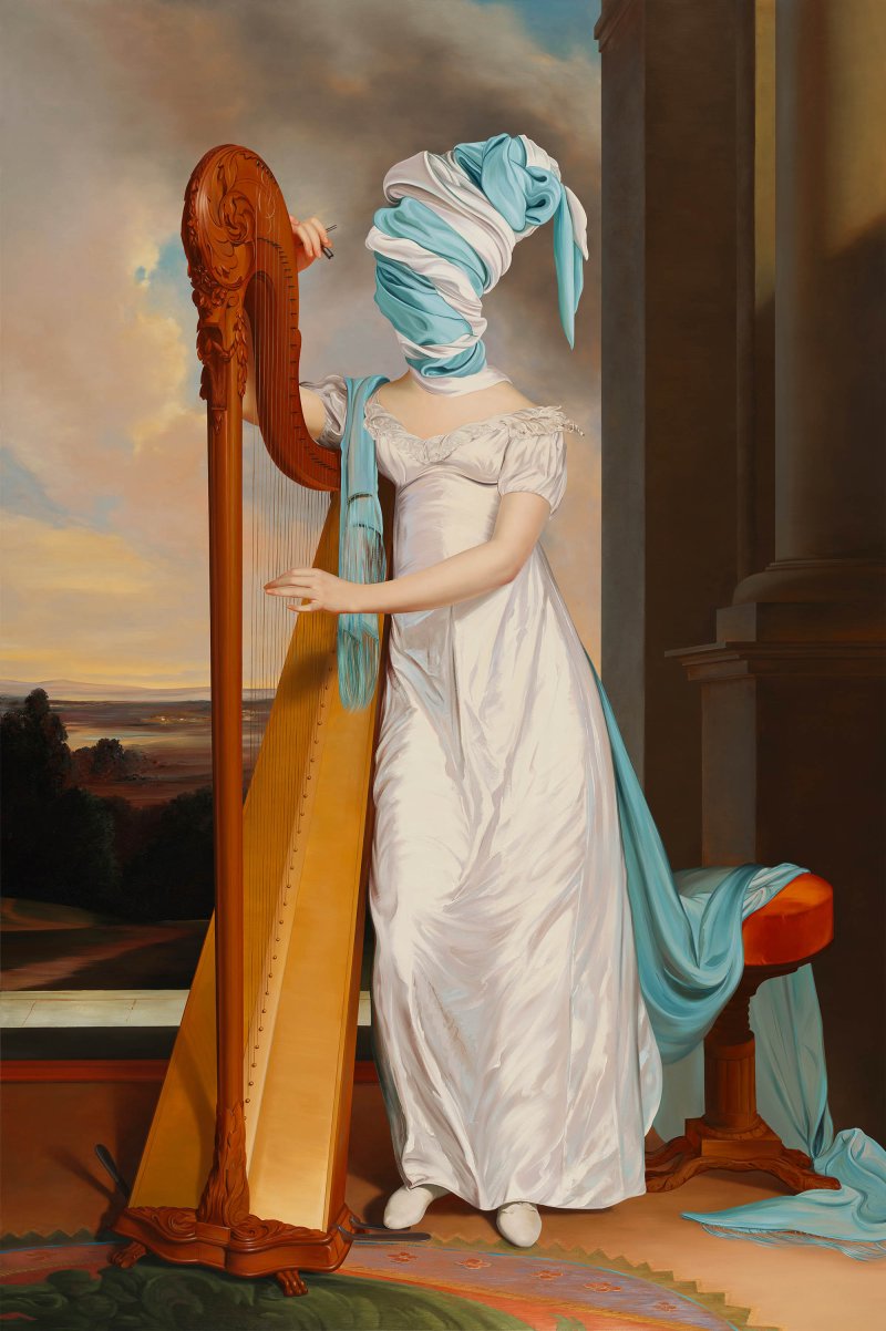 Ewa Juszkiewicz, La arpista (según Thomas Sully), 2023