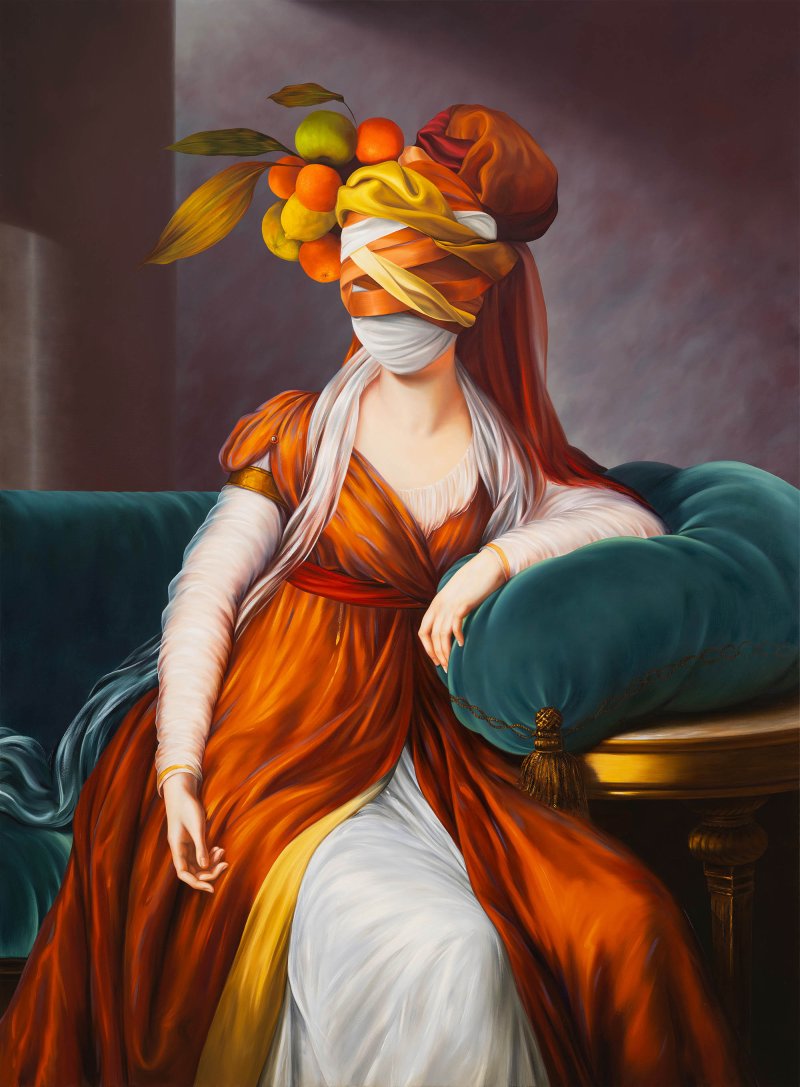 Ewa Juszkiewicz, Retrato de rojo veneciano (según Élisabeth Vigée Le Brun), 2024 
