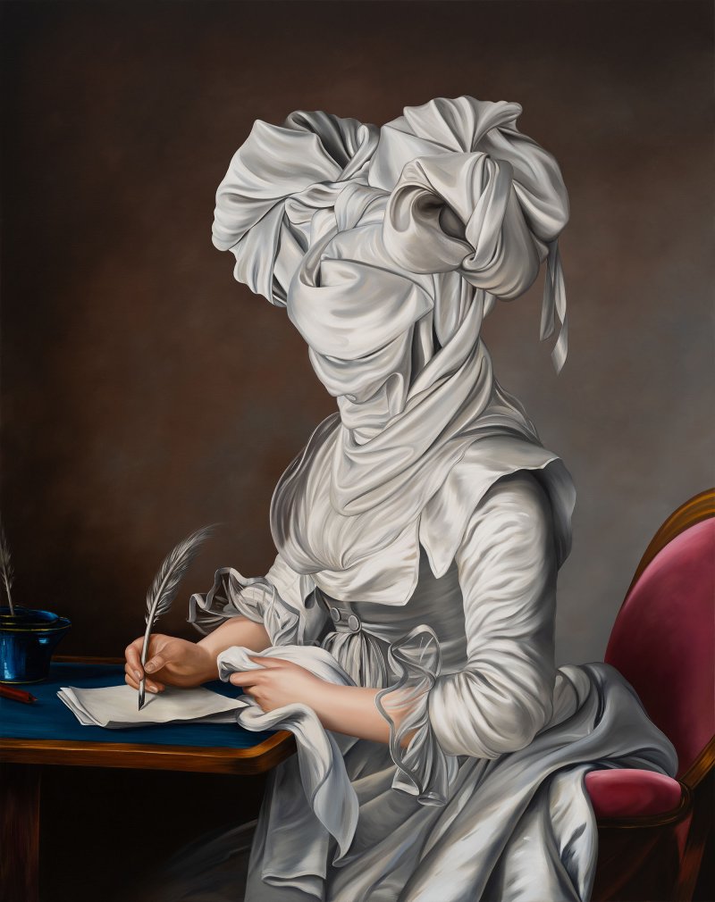 Ewa Juszkiewicz, La carta (según Adélaïde Labille-Guiard), 2023 