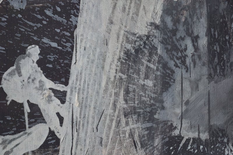 Detalle de la técnica serigráfica en la obra “Express” de Robert Rauschenberg