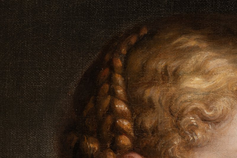 Detalle en macrofotografía de la obra de Rubens “Venus y Cupido”