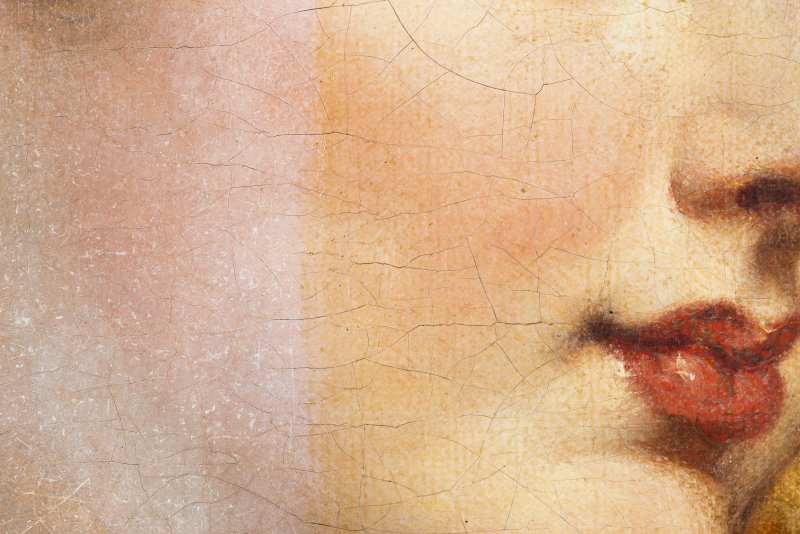 Detalle del proceso de limpieza de la obra de Rubens, “Venus y Cupido”