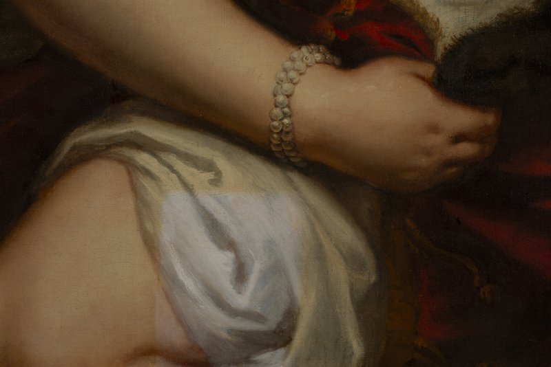 Detalle del proceso de limpieza de la obra de Rubens, “Venus y Cupido”