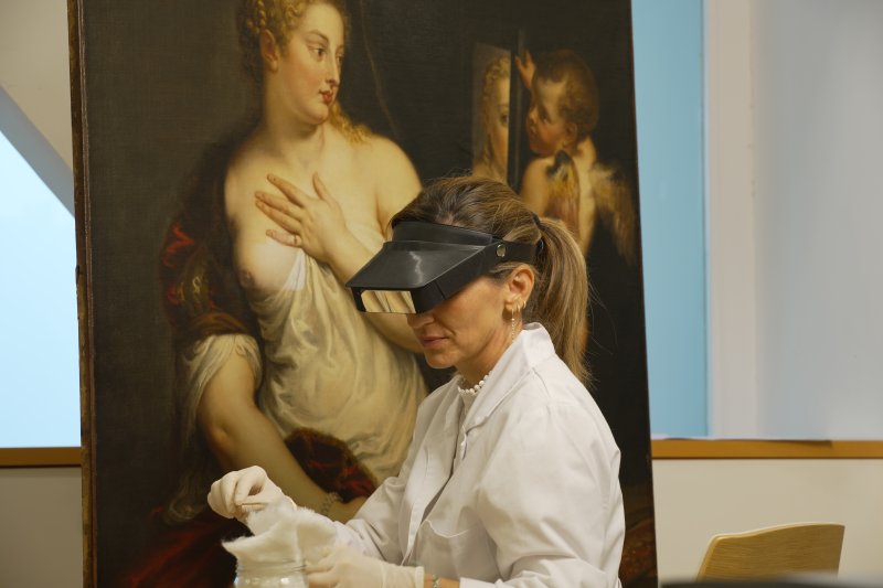 Proceso de limpieza de “Venus y Cupido”, de Rubens