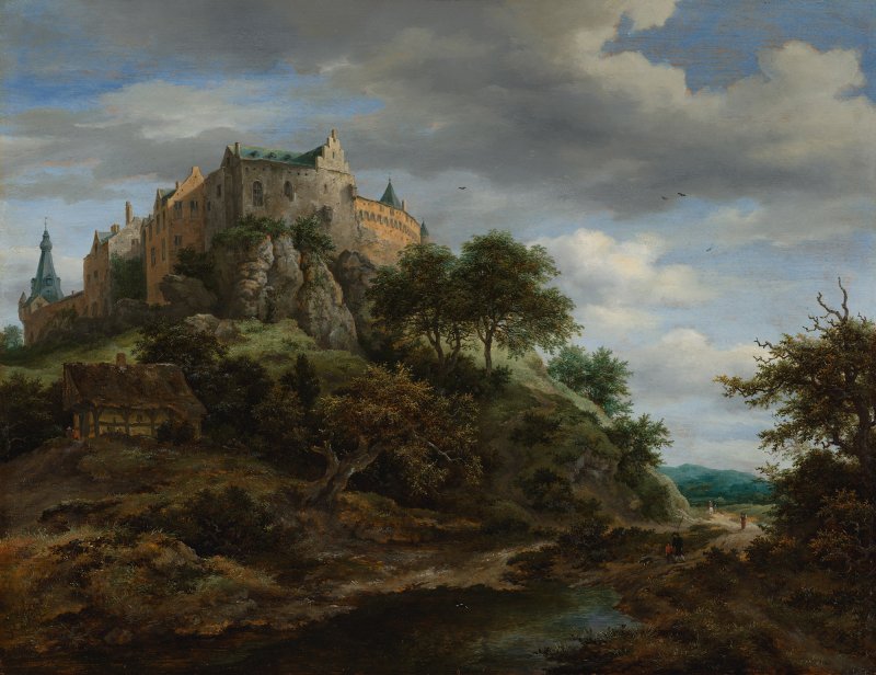 Jacob van Ruisdael, Vista del castillo de Bentheim Jacob van Ruisdael, Vista del castillo de Bentheim