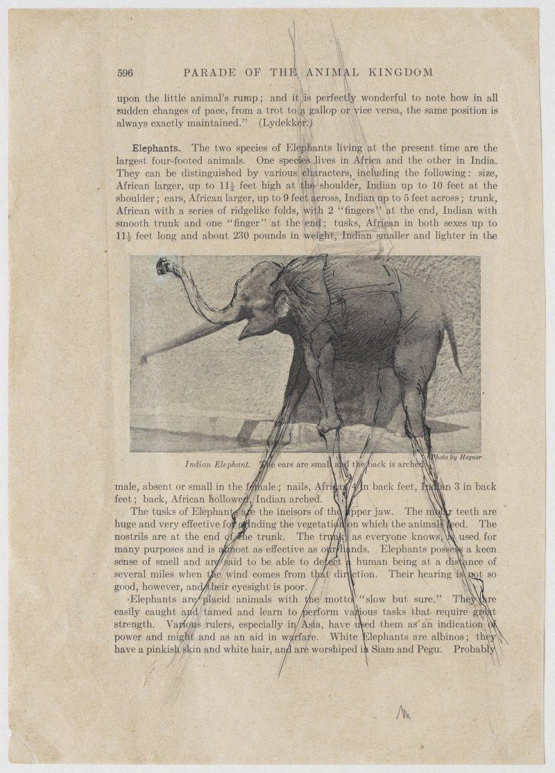 "Sin título. Elefante con obelisco" c.1946 "Sin título. Elefante con obelisco" c.1946