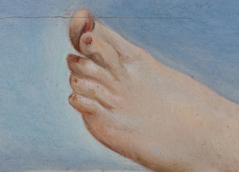 Detalle de la obra de Dalí “Un segundo antes del despertar de un sueño provocado por el vuelo de una abeja alrededor de una granada”
