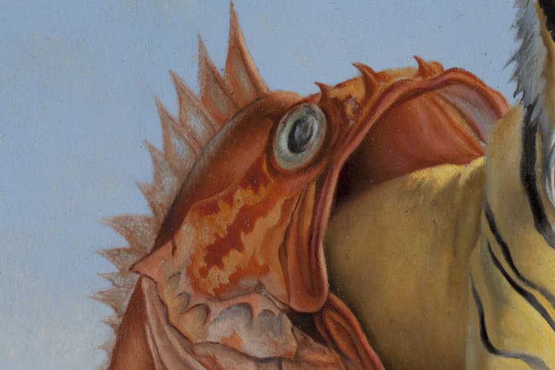 Detalle de la obra de Dalí “Un segundo antes del despertar de un sueño provocado por el vuelo de una abeja alrededor de una granada”