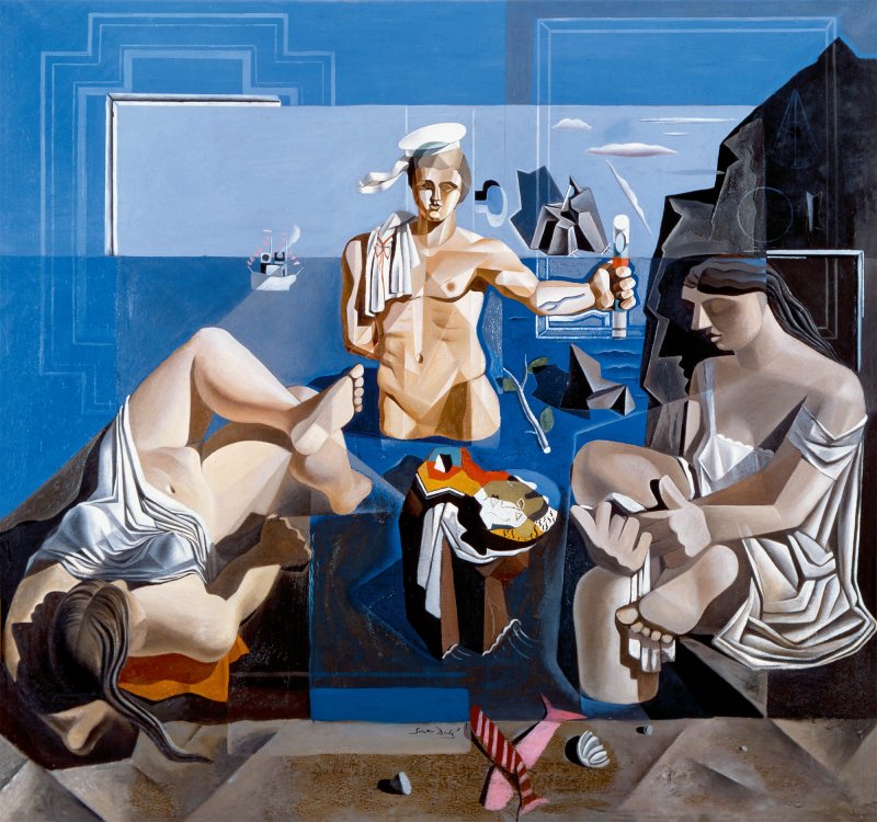 Salvador Dalí. Composición con tres figuras. Academia neocubista, 1926 Salvador Dalí. Composición con tres figuras. Academia neocubista, 1926