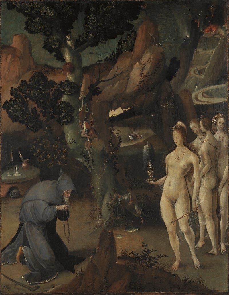 The Temptation of Saint Anthony. Las tentaciones de san Antonio, c. 1520