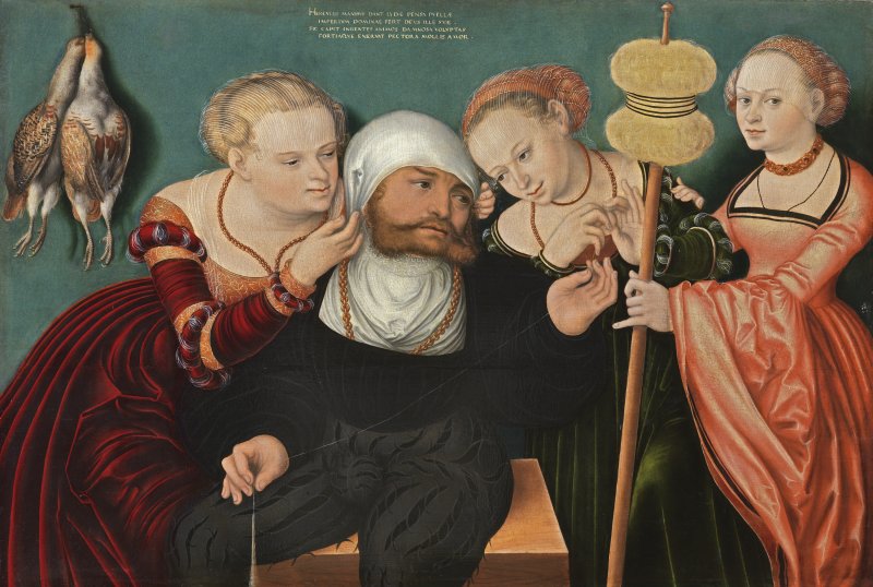 Hércules en la corte de Onfalia. Hans Cranach