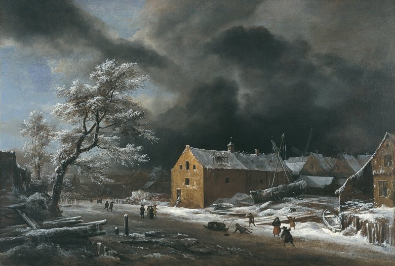 Paisaje de invierno. Jacob Isaacksz van (y colaboradores?) Ruisdael