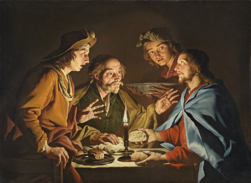 La Cena de Emaús. Matthias Stom