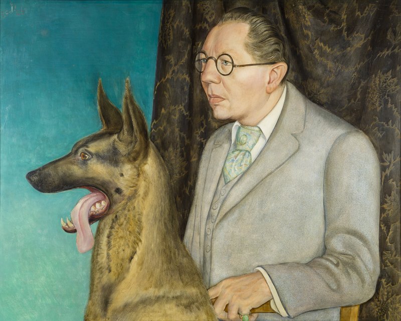 Hugo Erfurth with Dog. Hugo Erfurth con perro, 1926