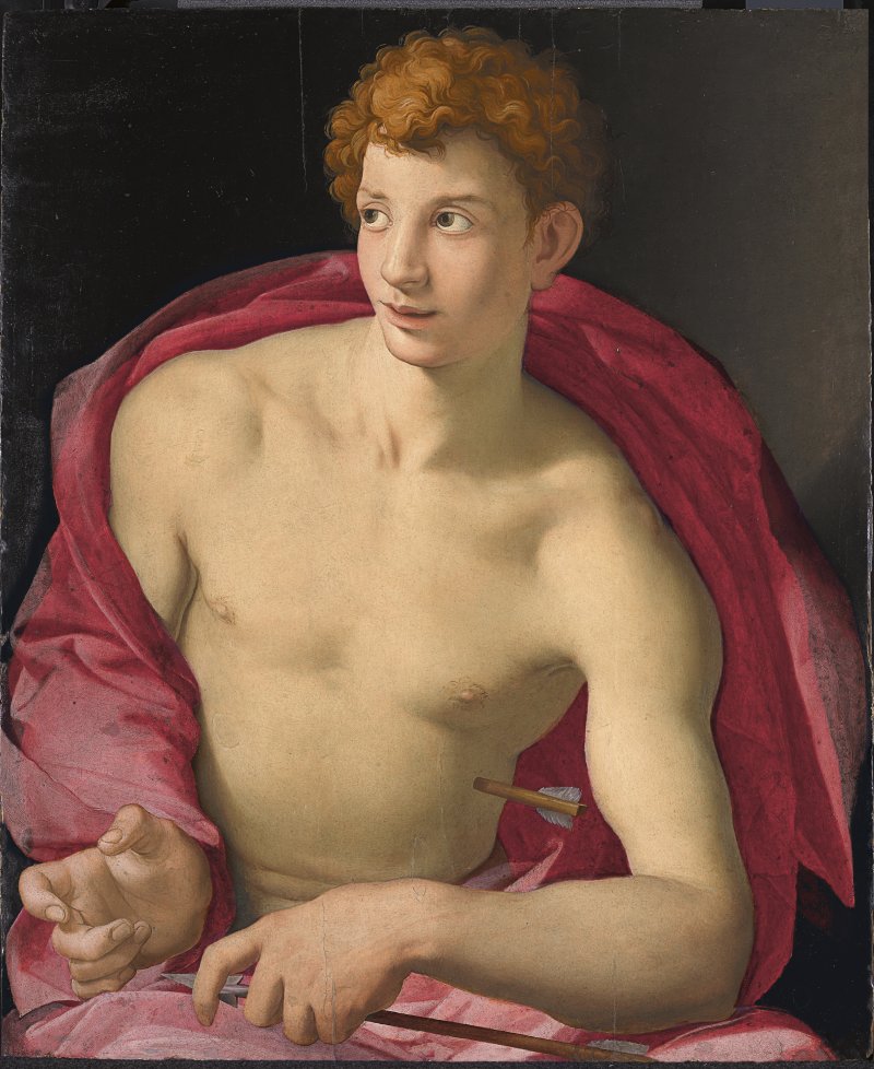 Retrato de un joven como san Sebastián. Bronzino (Agnolo di Cosimo di Mariano)