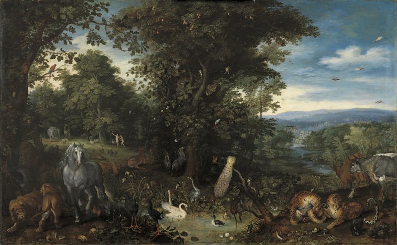 The Garden of Eden. El Jardín del Edén, c. 1610-1612