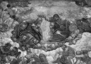 Detail of the infrared image of the painting "The Paradise", by Tintoretto Detail of the infrared image of the painting "The Paradise", by Tintoretto