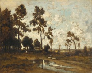 The Colliers´ Hut in the Forest of Fontainebleau. La choza de los carboneros en el Bosque de Fontainebleau, c. 1855