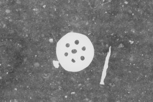 Detalle de la radiografía de la obra de Degas, “En la sombrerería”