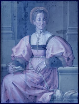 Imagen ultravioleta de la obra de Pier Francesco Foschi “Retrato de una dama”