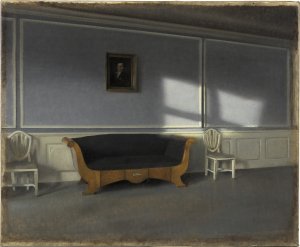 Vilhelm Hammershøi, Sol en la sala de estar III, 1903 Vilhelm Hammershøi, Sol en la sala de estar III, 1903