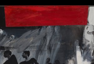 Detalle del marco de la obra “Express” de Robert Rauschenberg