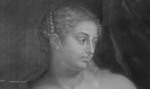 Detalle de la reflectografía infrarroja de “Venus y Cupido”, de Rubens