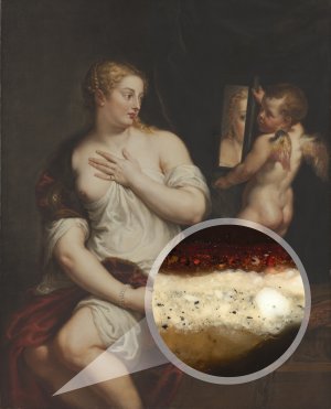 Detalle de una micromuestra tomada del manto rojo de Venus