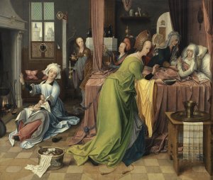 El nacimiento de la Virgen. Jan de Beer El nacimiento de la Virgen. Jan de Beer