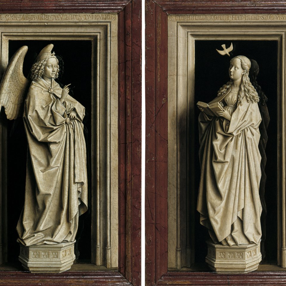 The Annunciation Diptych - Eyck, Jan van. Museo Nacional