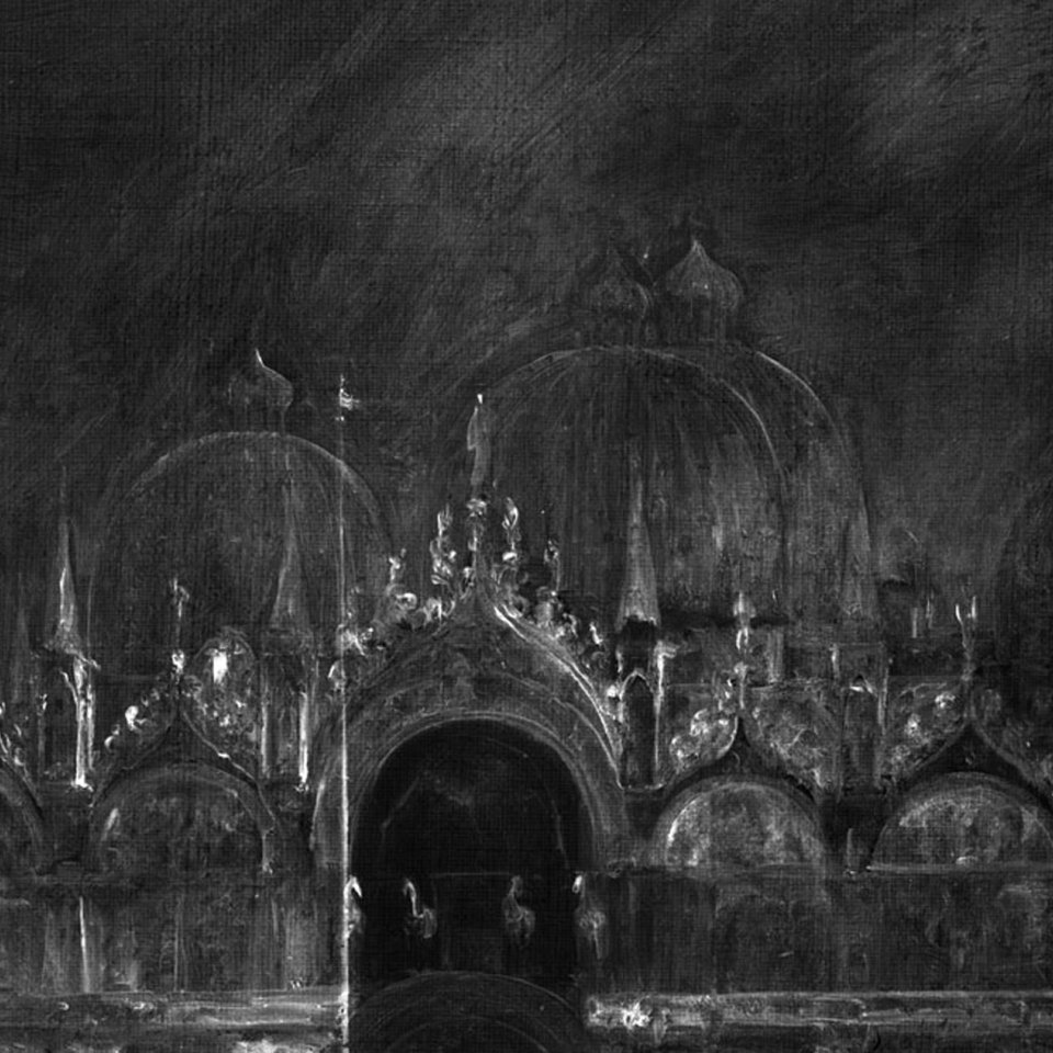 Detail in X-ray of the domes of Canaletto's "The Piazza San Marco in Venice" Detail in X-ray of the domes of Canaletto's "The Piazza San Marco in Venice"
