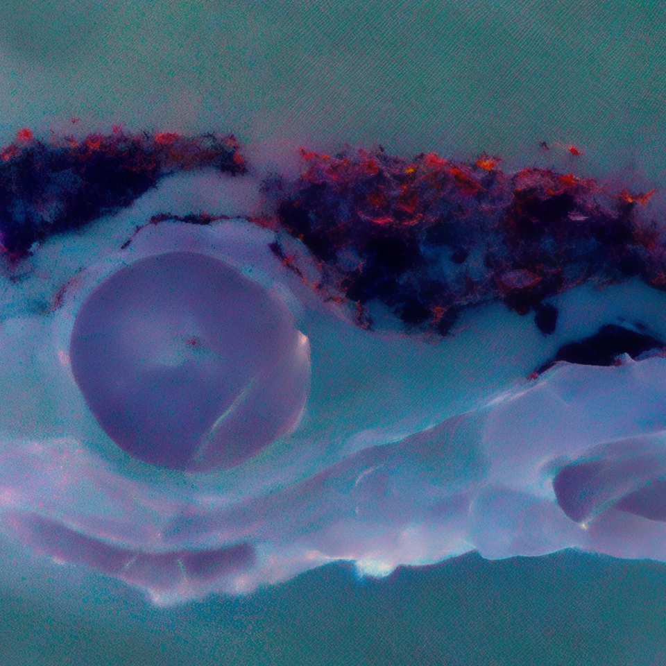 Imagen ultravioleta obtenida al microscopio óptico de la sección transversal de la micromuestra tomada con micropunch de la obra “En la sombrerería” de Degas