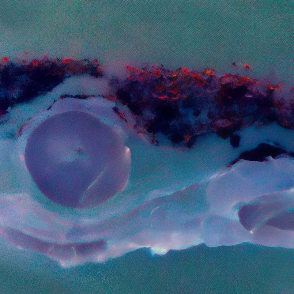 Ultraviolet image obtained under an optical microscope of the cross section of the micro sample taken with a micropunch from the painting “At the Milliner's” by Degas