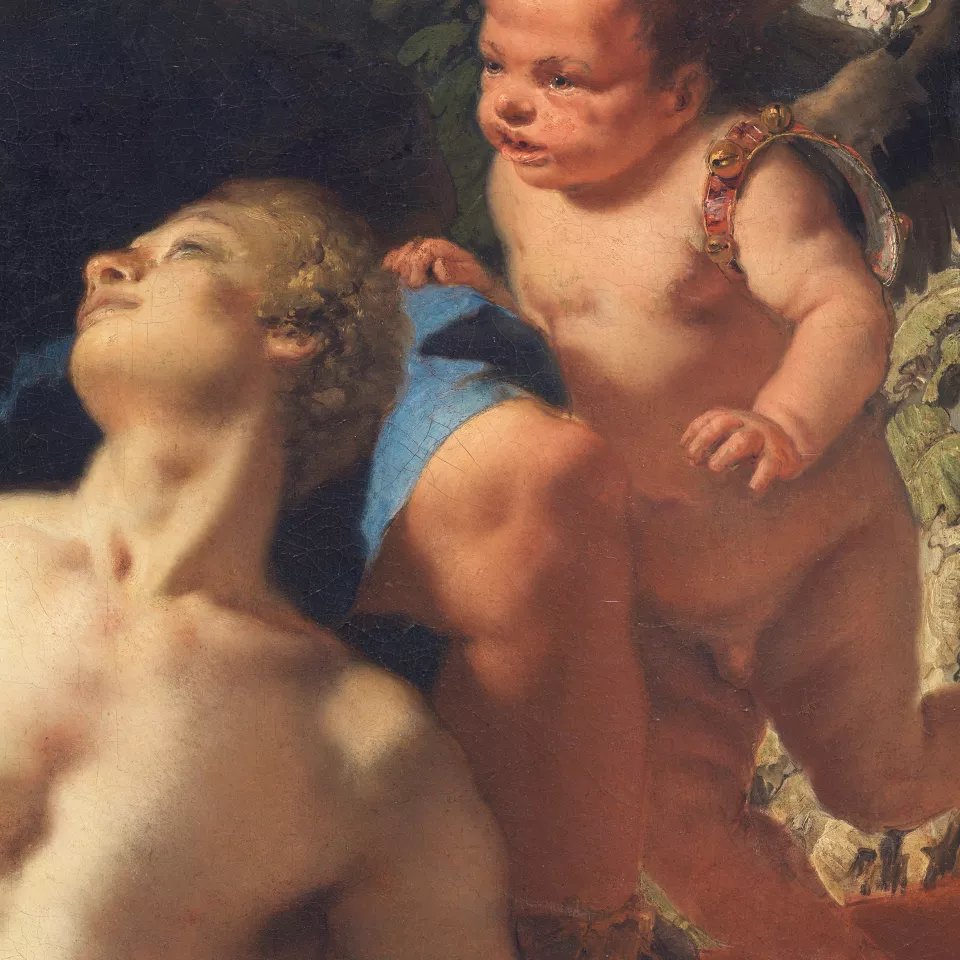 Detail of the visible image of "The Death of Hyacinthus"   by Giambattista Tiepolo