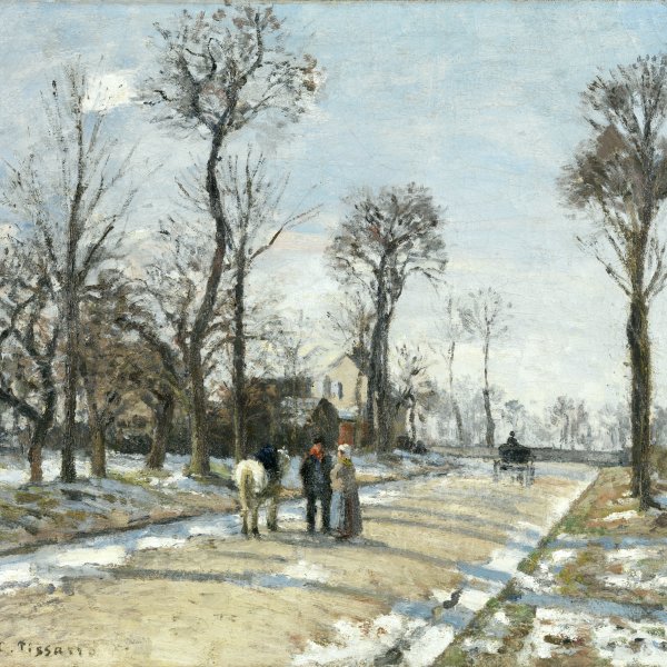 Camino de Versalles, Louveciennes, sol de invierno y nieve