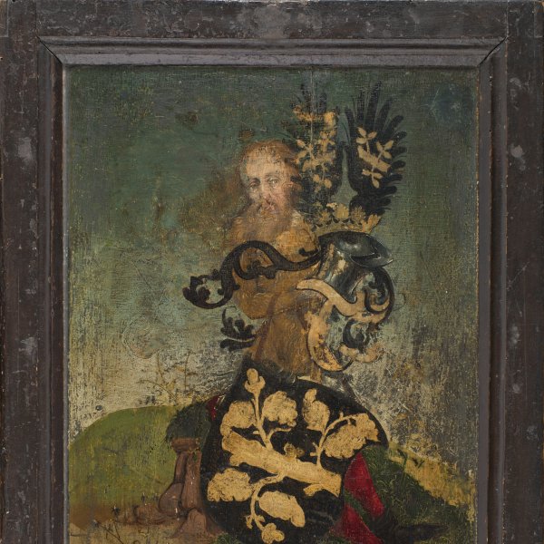 Figure with Coat-of-arms (verso)