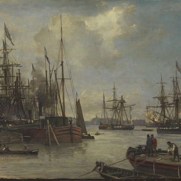 Vista del puerto en Rotterdam