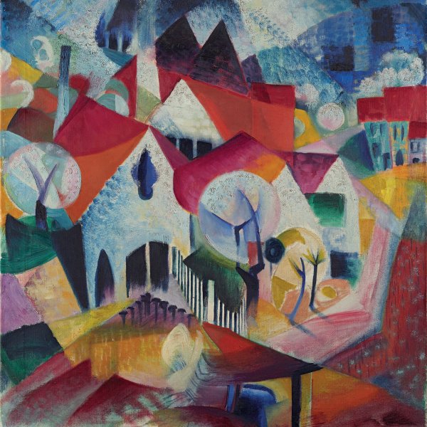 Group of Houses in Spring