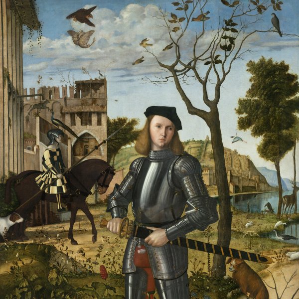 Vittore Carpaccio. Joven caballero en un paisaje, hacia 1505