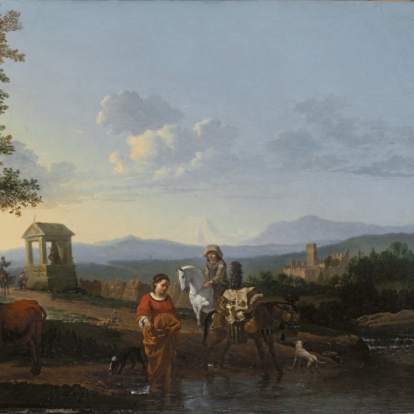 Italianate Landscape with Peasants and Animals
