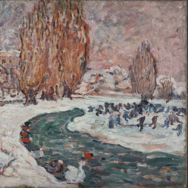 Skaters in Winter (The Garden of the Petit Trianón in Versailles) (?)