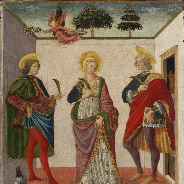 Saint Cecilia between Saint Valerian and Saint Tiburtius with a Donor