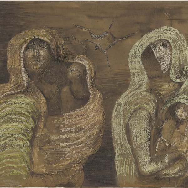 Two Mothers Holding Children