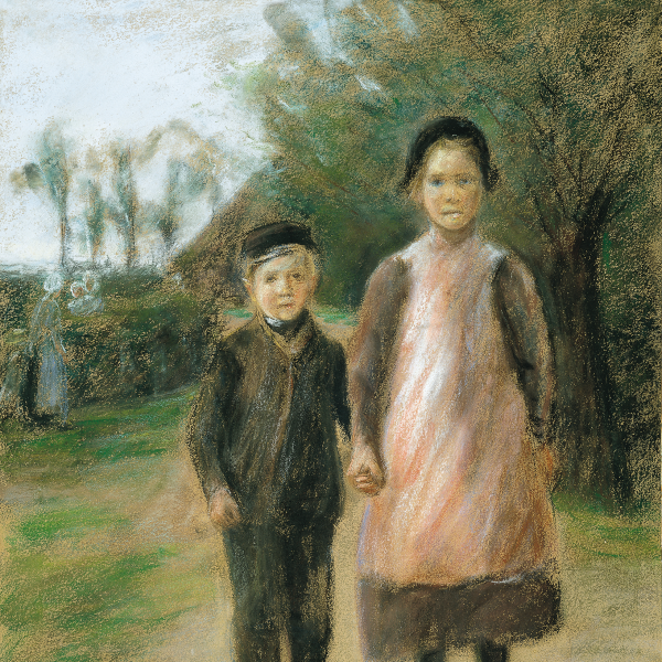 Boy and Girl on a Village Street