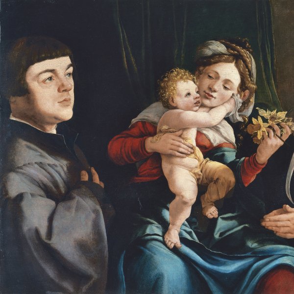 La Virgen de los narcisos con el Niño y donantes