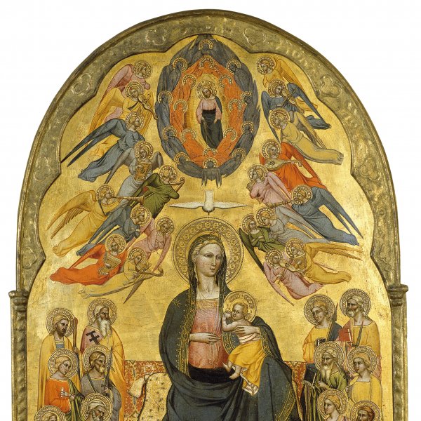 La Virgen de la Humildad con el Padre Eterno, el Espíritu Santo y los doce apóstoles