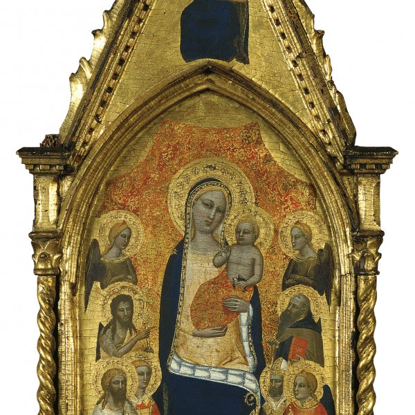 La Virgen con el Niño entre ángeles y seis santos