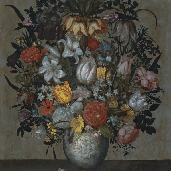 Chinese Vase with Flowers, Shell and Insects